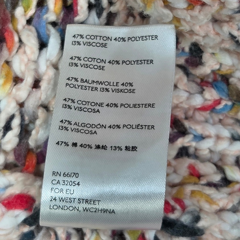 Anthropologie Multi Color Confetti Chunky Knit Open Front Cardigan Sweater Small - Picture 4 of 6